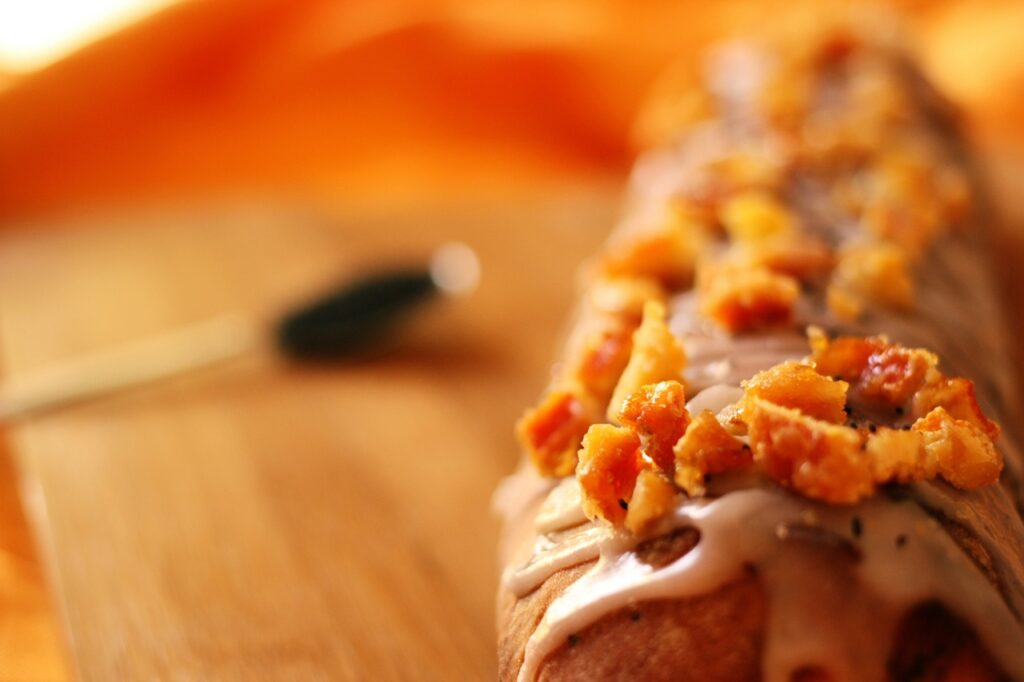 rotolo di semi di papavero con arancia candita